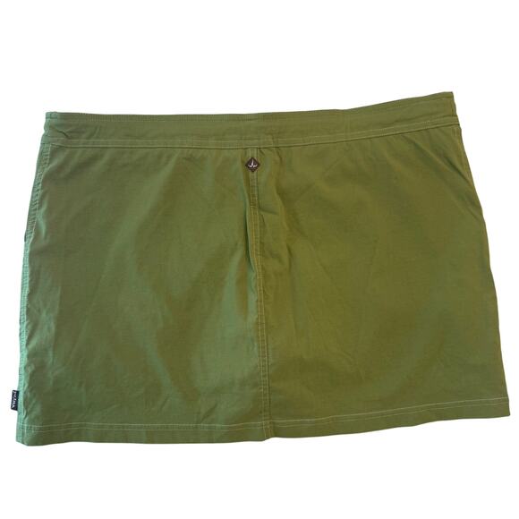 PrAna Breathe Skirt XL Olive Green Cotton Stretch Casual Drawstring USA Made - Picture 3 of 9
